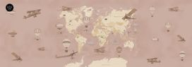 טפט מפת עולם וינטג’ ורוד