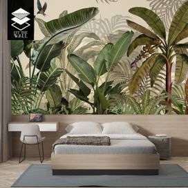 טפט ג'ונגל עלים גדולים