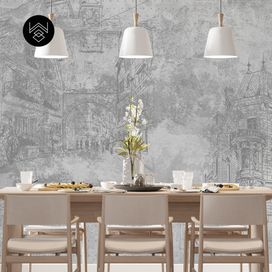 טפט מודרן סיטי 3 אפור