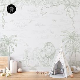 טפט מילאן אריות ירוק מעושן