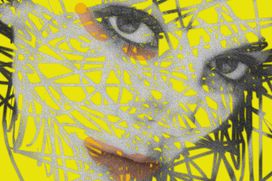 טפט פני אישה אומנותי גוון צהוב