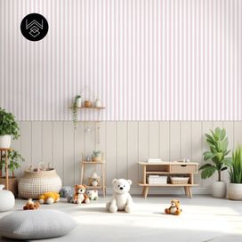 טפט פסים פשתן ורוד