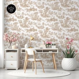 טפט ויקטוריה פאטרן חום