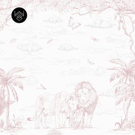 טפט מילאן אריות ורוד מעושן
