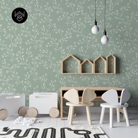 טפט ענפים קסומים ירוק