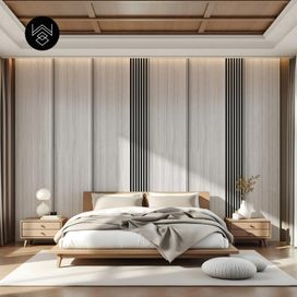 טפט דמוי פורניר אפקט סרגלים אפרפר