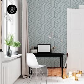 טפט גיאומטרי בלו