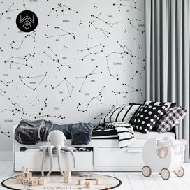 טפט גלקסי ליין 3 שחור לבן