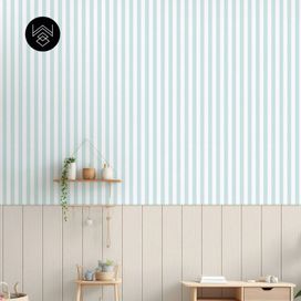 טפט פסים פשתן כחול