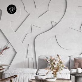 טפט בוהו איזומטרי לבן