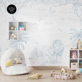 טפט מילאן אריות כחול