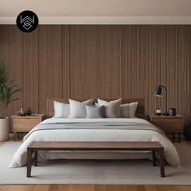 טפט דמוי פורניר עץ חום מעושן