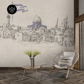 טפט ישראל 1 לבן