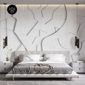 טפט בוהו איזומטרי לבן