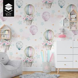 טפט וואטרקולור פלורל איר בלונס