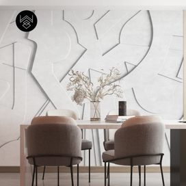 טפט בוהו איזומטרי לבן