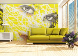 טפט פני אישה אומנותי גוון צהוב