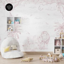 טפט מילאן אריות ורוד מעושן