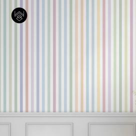 טפט פסים פשתן צבעוני