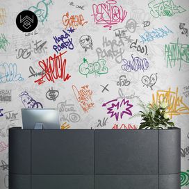 טפט גרפיטי מודרן צבעוני