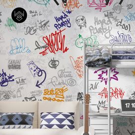 טפט גרפיטי מודרן צבעוני