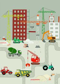 טפט סיפורי ילדים Cars beige