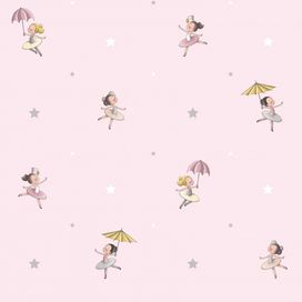 טפט רקדניות וכוכבים ורוד