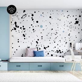 טפט כתמי צבע תכלת