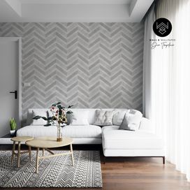 טפט שברון ווש אפור