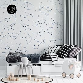 טפט גלקסי ליין 5 כחול לבן