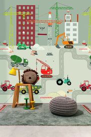 טפט סיפורי ילדים Cars beige