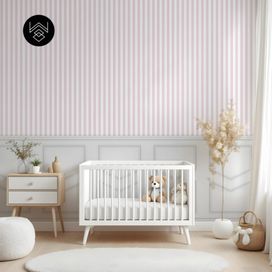 טפט פסים פשתן ורוד