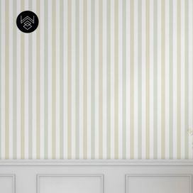 טפט פסים פשתן בז’ ירוק