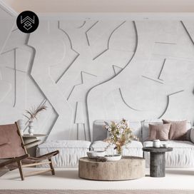 טפט בוהו איזומטרי לבן