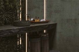 טפט מדבקה פרימיום דמוי בטון טיח ירוק בקבוק כהה