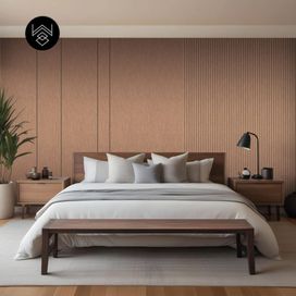 טפט דמוי פורניר מטאלי רוז גולד