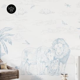 טפט מילאן אריות כחול