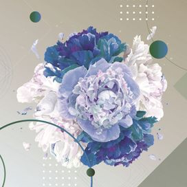 טפט פרחים - זר אבסטרקטי על רקע בהיר