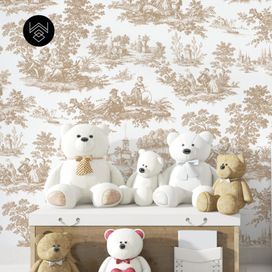 טפט ויקטוריה פאטרן חום