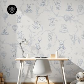 טפט מילאן דובונים כחול אפור 2