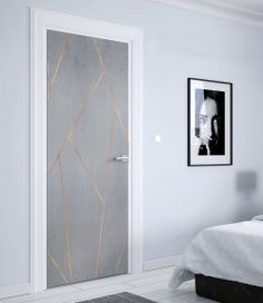 טפט לדלת בטון אלכסונים דמוי נחושת