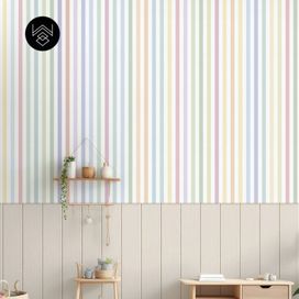 טפט פסים פשתן צבעוני