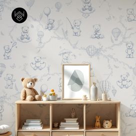 טפט מילאן דובונים כחול אפור 2