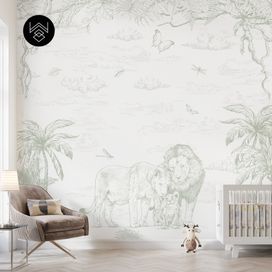 טפט מילאן אריות ירוק מעושן