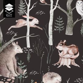 טפט וואטרקולור וודלנד דארק
