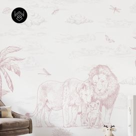 טפט מילאן אריות ורוד מעושן