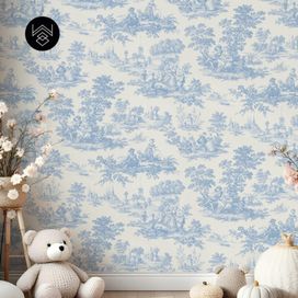 טפט ויקטוריה פאטרן כחול