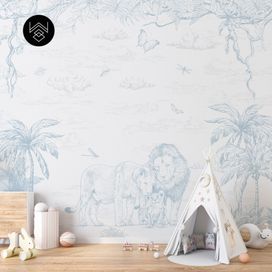 טפט מילאן אריות כחול