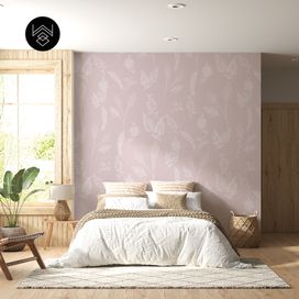 טפט פלאורס פאטרן ליין ורוד