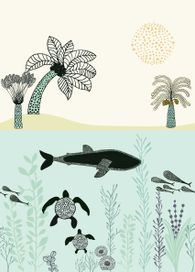 טפט סיפורי ילדים Underwater world aqua